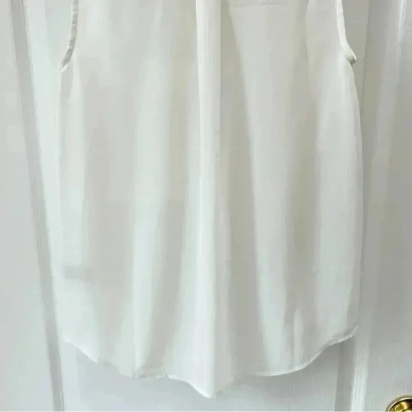 RW&CO Blouse Sheer  Sleeveless Shell White Button Front Shirt Size XS - Picture 10 of 16